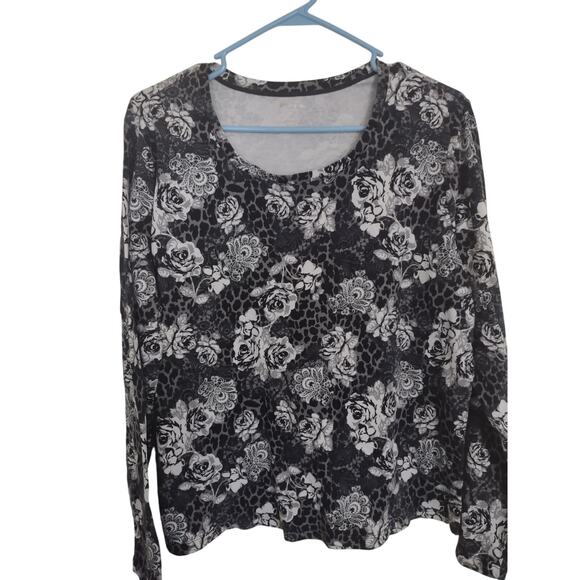 White Stag Dark Floral Blouse Y2K Style XXL Whimsigoth dark Fairy Boho Goth - Picture 1 of 4